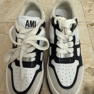 AMI Paris Black and White Men's Sneakers